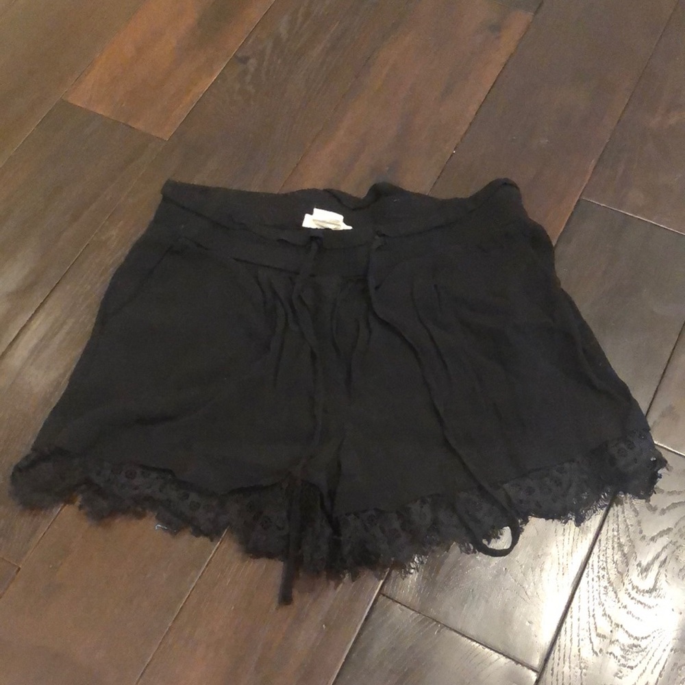 Black shorts with lace bottom
